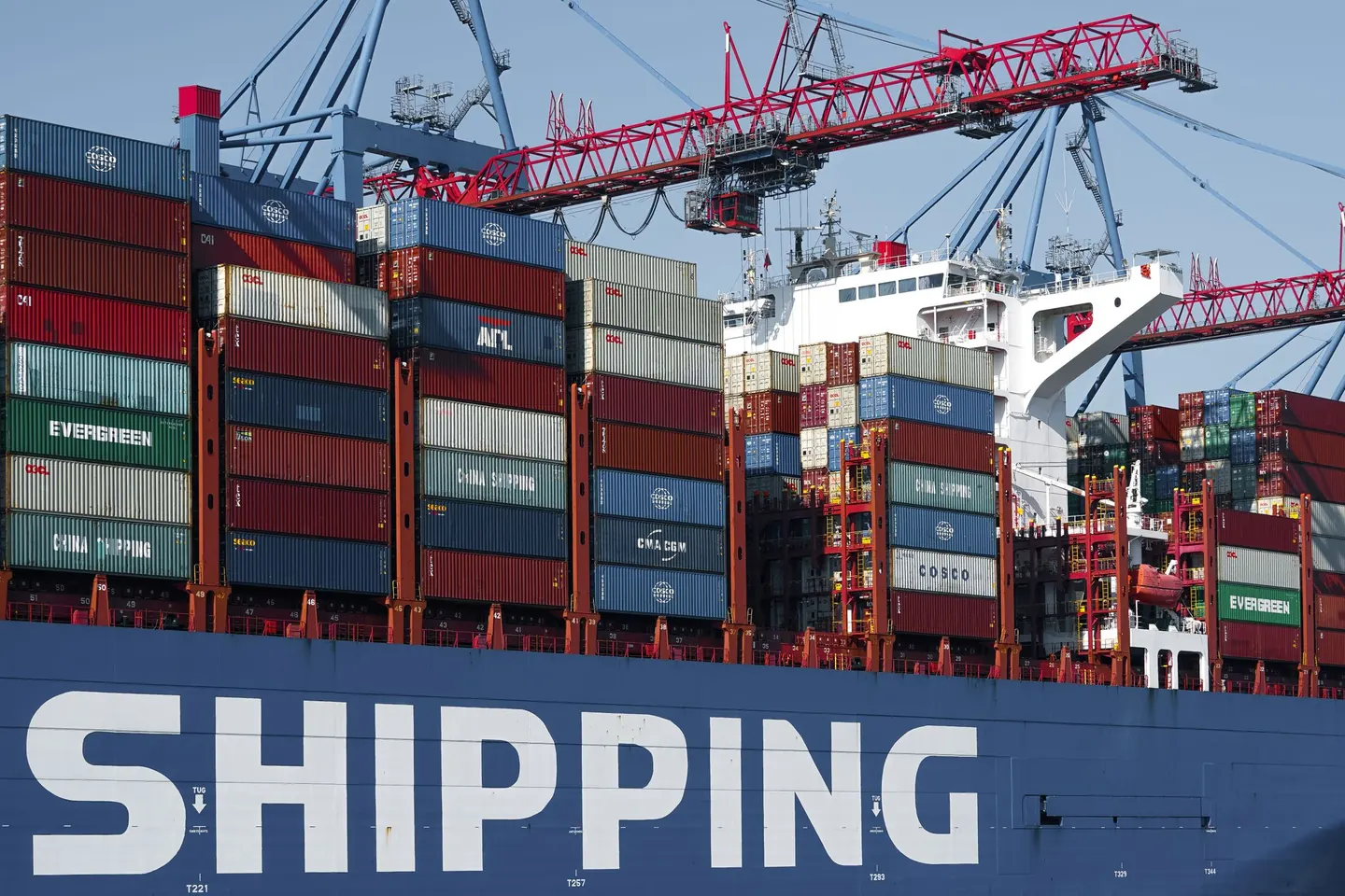 Cargo being loaded at a freight terminal